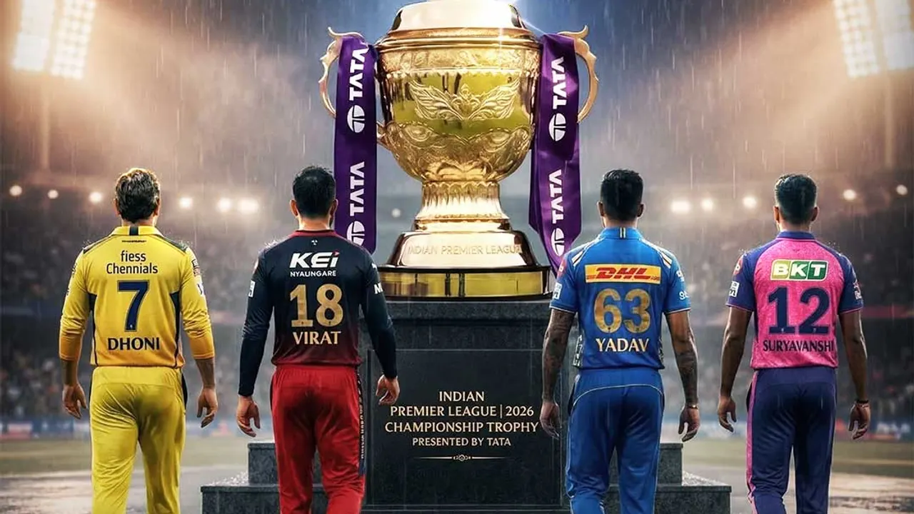 IPL trophy on a matchday desk